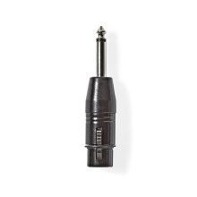 XLR-Adapter | XLR 3-polig weiblich | 6,35 mm männlich | vernickelt | gerade | Metall | schwarz | 1 St. | Plastikbeutel