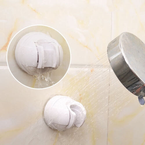 Support de pommeau de douche à ventouse réglable blanc 1