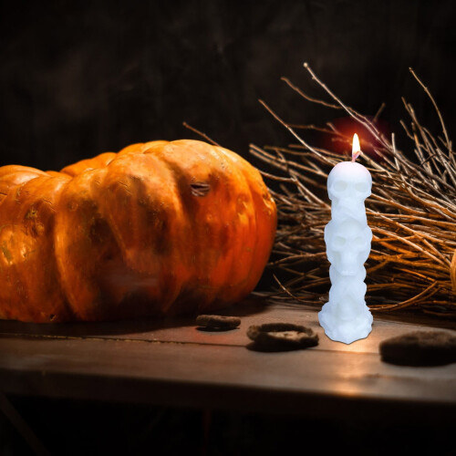 Κεριά σκελετού για το Halloween με κολοκύθα, μπαχαρικά, βανίλια, μεσάνυχτα, 1