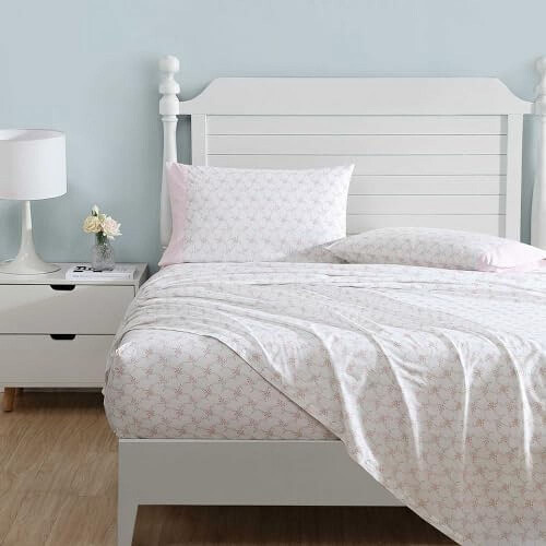 Pink Cotton Percale Sheet Set 100% Cotton 1