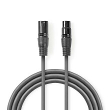 Balanceret Audio kabel | XLR 3-Pin Han | XLR 3-Pin Hun | Nikkelplateret | 10.0 m | Runde | PVC | Mørkegrå | Gaveæske