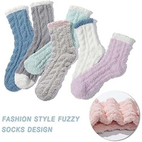Κάλτσες Fluffy για γυναίκες - Fluffy Socks Women, Γυναικεία άνετη κάλτσα παντόφλα από κοραλί 2