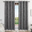 Blackout Curtains 84 in Light Gray with Silver Wave Print 2