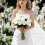 Bouquet de fleurs artificielles blanches 30 cm 4