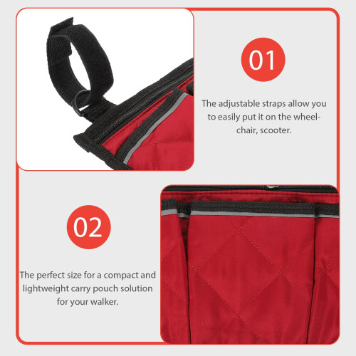 Borsa portaoggetti per sedia a rotelle, adatta per stampelle e accessori 2
