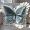 Butterfly Throw Pillow Velvet Blue 40x50cm 2