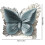 Butterfly Throw Pillow Velvet Blue 40x50cm 3