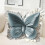 Butterfly Throw Pillow Velvet Blue 40x50cm 5