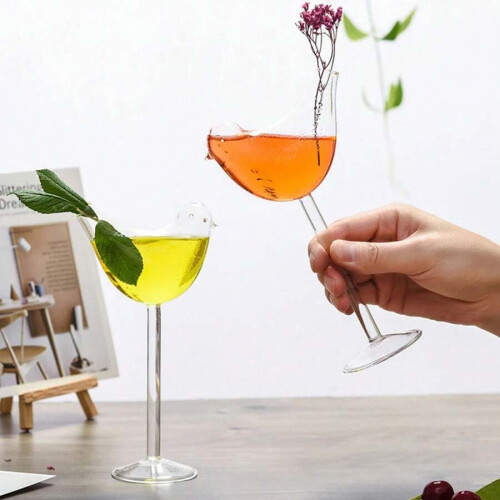 Fågelformat blyfritt glascocktailglas 2