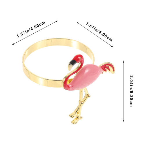 6-delte lyserøde flamingo-legeringsservietringe 1