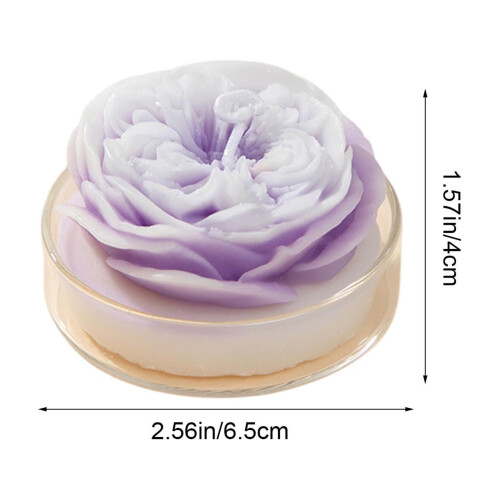 Duftkerze mit Rosenduft in Pfingstrosenform – Lila, 100 g 2