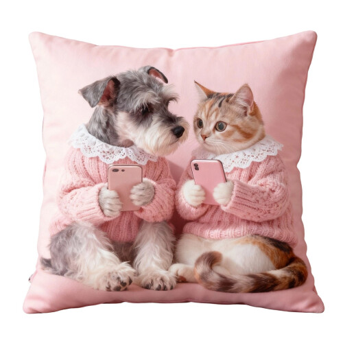 Housse de coussin en peluche multicolore 45 x 45 cm 1