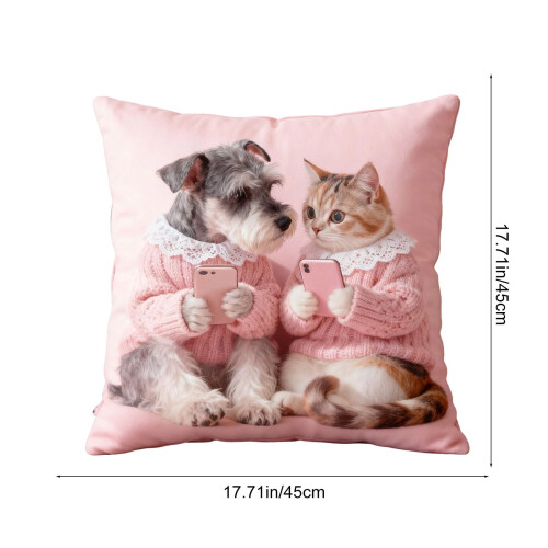Housse de coussin en peluche multicolore 45 x 45 cm 2