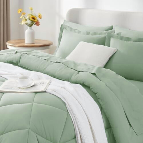 Σετ παπλωμάτων Sage Green πλήρους μεγέθους, 7 τεμαχίων 2