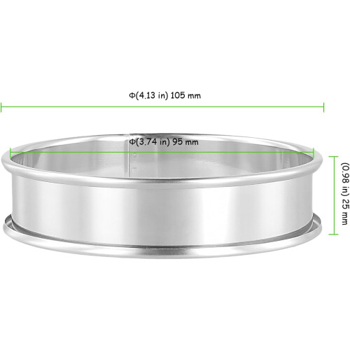 Conjunto de 20 aros de 10 cm (4 polegadas) em aço inoxidável para assar crumpets, aros duplos para muffins ingleses, panquecas e biscoitos. 1