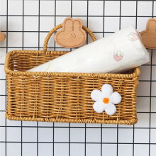 Wall Mount Fruit Basket Woven Storage Basket Wall Hanging Fruit Basket Rattan Woven Organizer Basket Imitation Rattan