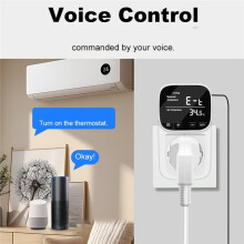 WiFi Digital Thermostat Socket Tuya App Remote Thermostat with Timer Sensor Probe Heating Cooling EU Plug