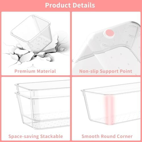 Set di organizer per cassetti in plastica trasparente, 25 pezzi, 4 misure 2