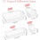 Set di organizer per cassetti in plastica trasparente, 25 pezzi, 4 misure 5