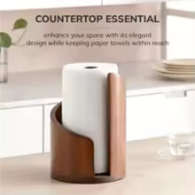 Wooden Paper Towel Holder,Modern Kitchen Countertop Organizer for Bathroom and Kitchen,Tissue Dispenser Stand