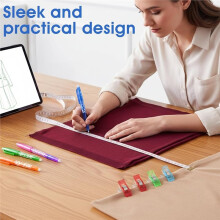 8pcs Heat Erasable Pens for Fabric with 10Pcs Sewing Clips Fabric Marking Pens for Marking Quilting Sewing Dressmaking