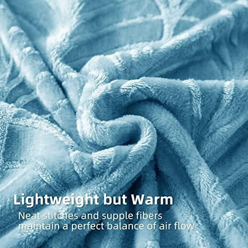 Soft Fleece Throw Blanket 60x80 in Stone Blue 2