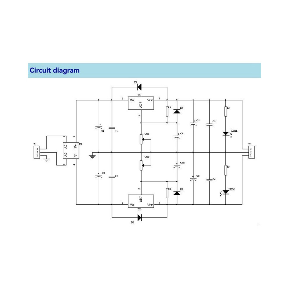 LM317 LM337 Positive and Negative Dual Power Adjustable Filter Voltage ...
