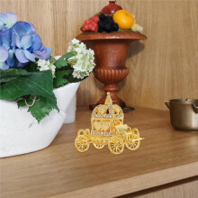 Royal Carriage Jewelry Box Hinged Lid,Rhinestone Enameled Trinket Organizer, Crystal Jewelry Display for Women