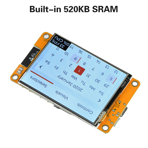 2.8-Inch ESP32 WiFi -Compatible Development Board ST7789 Driver LCD Display Type C+Micro USB Dual Interface 2