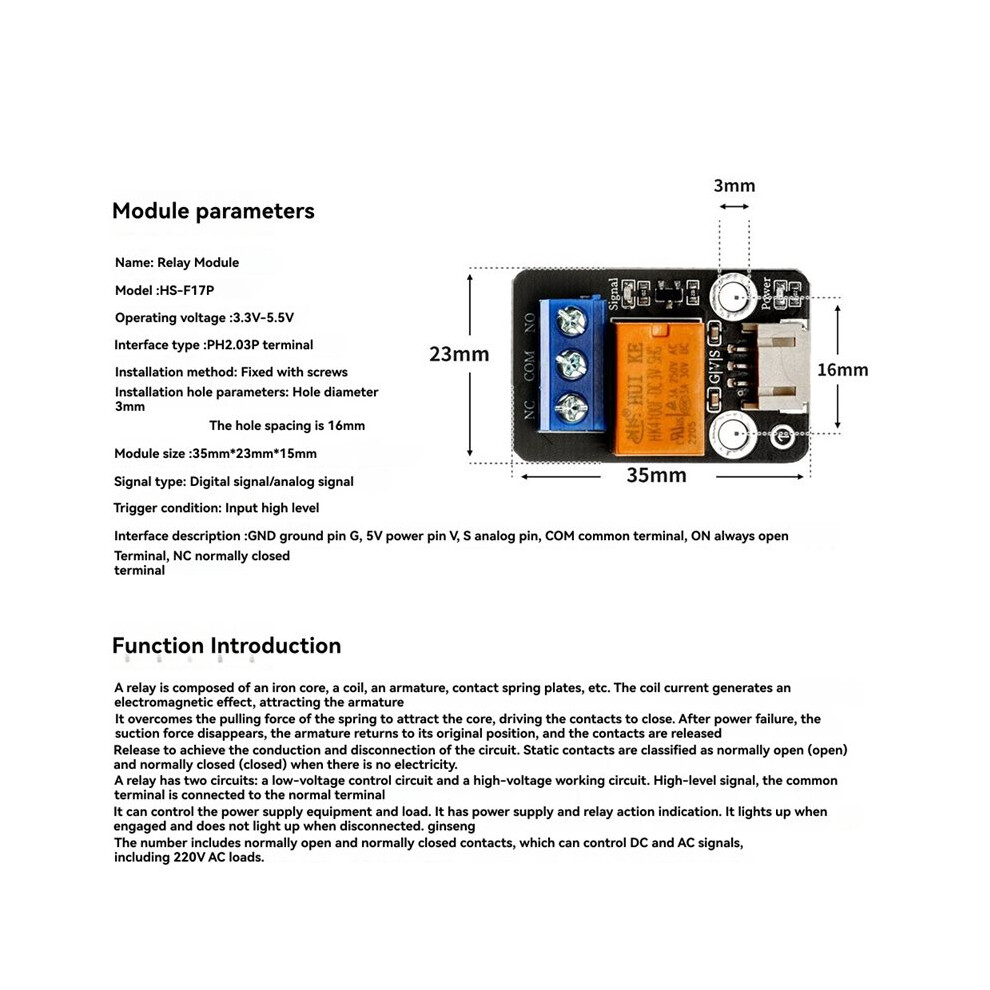 3.3V-5V 1-Channel Relay Module Adjustable Resistance Sensor for ...