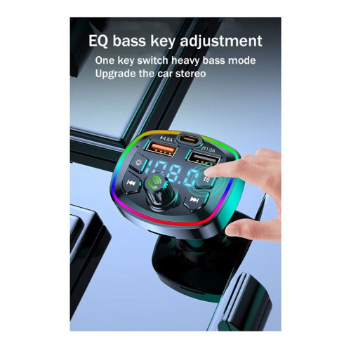 Auto--FM-Transmitter Auto--MP3-Player Dual-USB-AutoladegeräT mit EQ-AtmosphäRenlicht