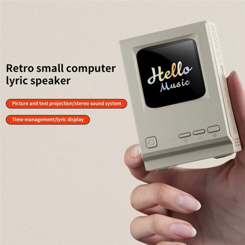 Retro Maclock Macintosh  Speaker with Dynamic Lyrics Display and DIY Image Projection Functionality 2