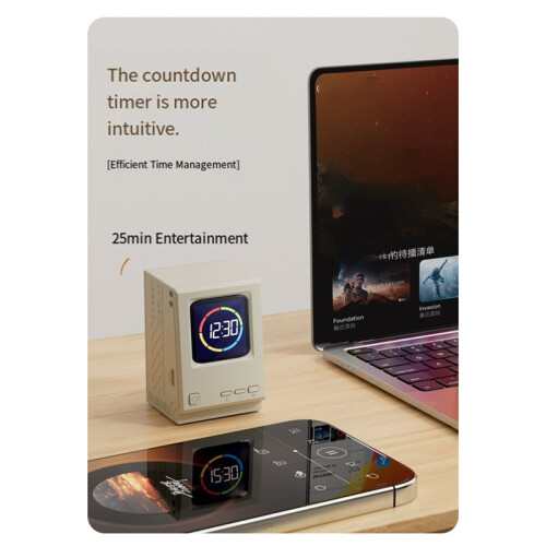 Retro Maclock Macintosh  Speaker with Dynamic Lyrics Display and DIY Image Projection Functionality