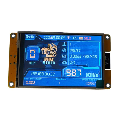 Placa-Mãe ESP32 para Mineração Criptomoedas, Bitcoin e Loteria, com Tela Inteligente 4 Polegadas e 987KH/S (NMMiner NerdMiner), Ideal para Uso 2