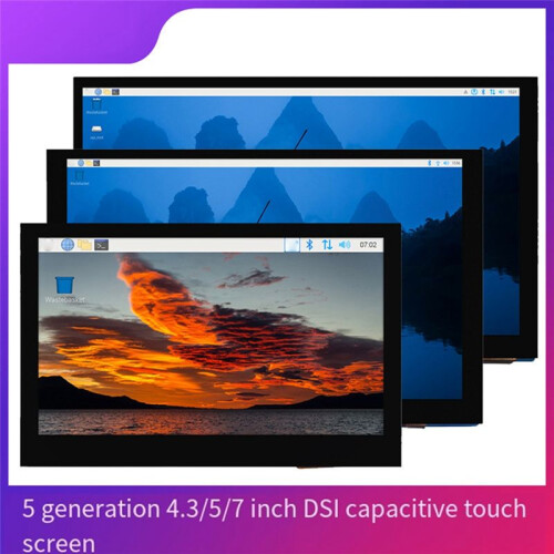 Tela de Toque Capacitiva de 4,3 Polegadas para Raspberry Pi 5/4B/3B+ IPS Display 800x480 Cabo CSI Sem Unidade com Monitor Padrão
