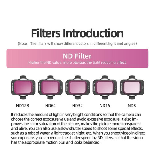ND8+ND16+ND32+ND64 Filter Drone Filter for AVATA 2 Filter Crossfitter Light Reduction Filter Accessories 1