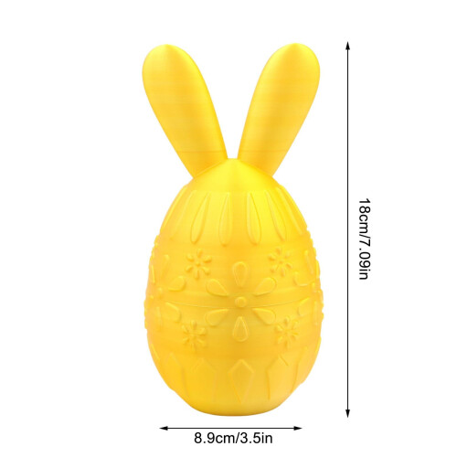 3D Printed Fillable Easter Egg with Rabbit Ears 7 Inch 1