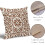 Καφέ μαξιλαροθήκες Boho 20x20", Vintage εκτύπωση λουλουδιών, λινά τετράγωνα μαξιλάρια, 4