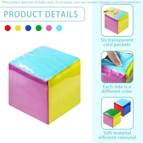 Clear Pocket Dice, 3.94" Soft Foam Learning Cubes for Classroom – Compatible with Educational Games 1