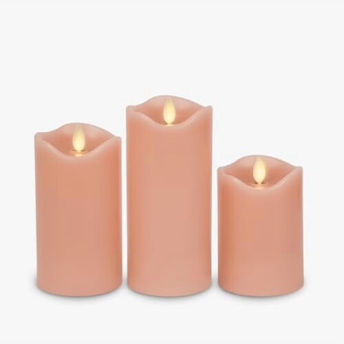 Conjunto de 3 velas de pilar LED sem chama Luminara 1
