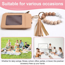 Llavero, Pulsera, Llavero, Tarjetero, Monedero para Mujer con Identificación y Llavero Desmontable.