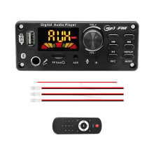 MP3-Dekoderkort DIY MP3 WAV-Dekoderkort 12V Trådlös Bil-MP3-Spelare TF-Kortplats USB FM med 6,5 mm Mikrofon
