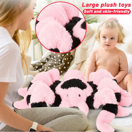 Spider Plush Toy Pink Black 45 Inch 2