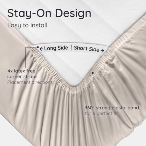 Bamboo Viscose Queen Sheet Set, Cooling & Soft 1