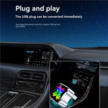 USB 2in1 Wireless Carplay Android AUTO Adapter WiFi & BT5.0+Voice AI Box Wired CarPlay to Wireless Carplay A