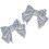 Silver Resin Rhinestone Bowknot Shoe Charms 2 pcs 3