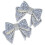 Silver Resin Rhinestone Bowknot Shoe Charms 2 pcs 6