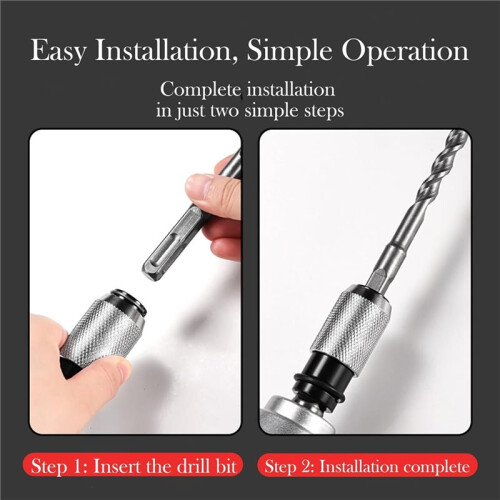 Rotary Hammer Adapter with Impact Drill Bits Set, Versatile Rotary Hammer Adapter Set, 4 Sizes, Perfect 1