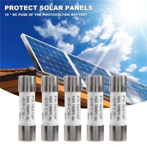 10 Pcs 1000 VDC Fuse Solar PV Explosion-proof Fuse Silver - 16A 1