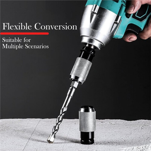 Rotary Hammer Adapter with Impact Drill Bits Set, Versatile Rotary Hammer Adapter Set, 4 Sizes, Perfect 2